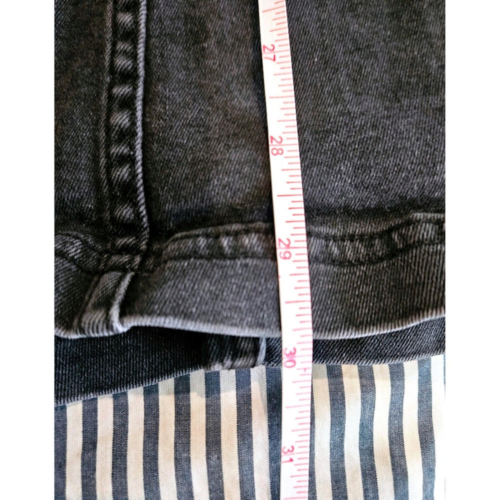 BDG Urban Outfitters Black Denim Mini Dress Button Front Embroidered Small 90s - Picture 7 of 7